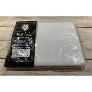 VTG NOS First Lady No-Iron Percale Twin WHITE Flat Sheet 39 x 76  TG12